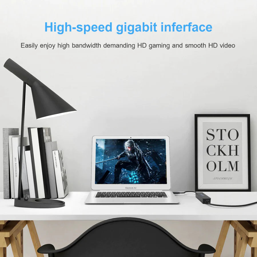 USB 3.0 Gigabit Ethernet LAN RJ45 1000Mbps Network Adapter for Windows PC Mac