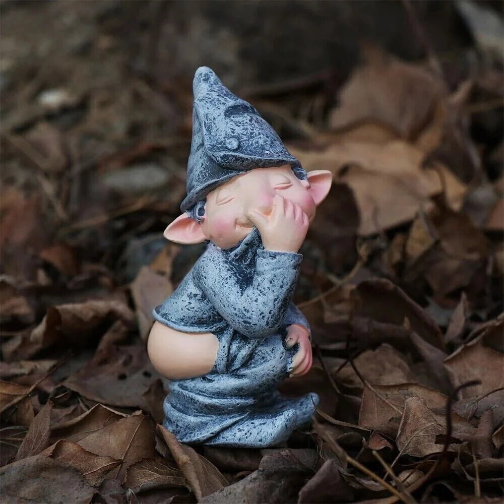 Pooping Naughty Gnome Miniature Statue