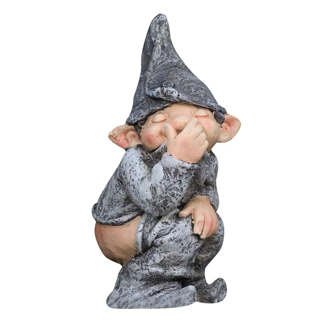 Pooping Naughty Gnome Miniature Statue