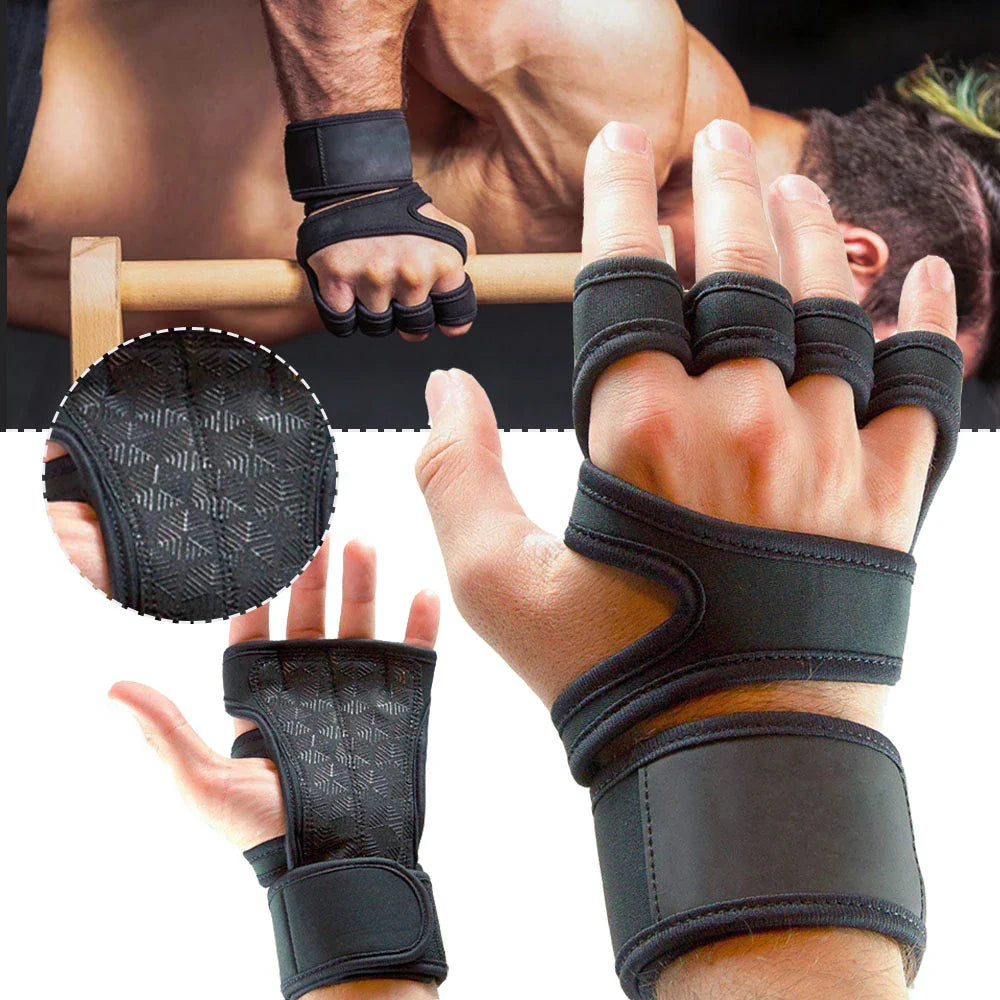Fit Active Sports New Ventilated Weight Lifting Workout Gloves with Built-In Wrist Wraps for Men and Women - Great for Gym Fitness, Cross Training, Hand Support & Weightlifting.