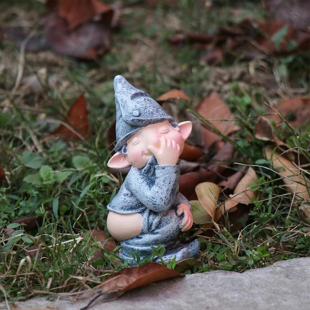 Pooping Naughty Gnome Miniature Statue