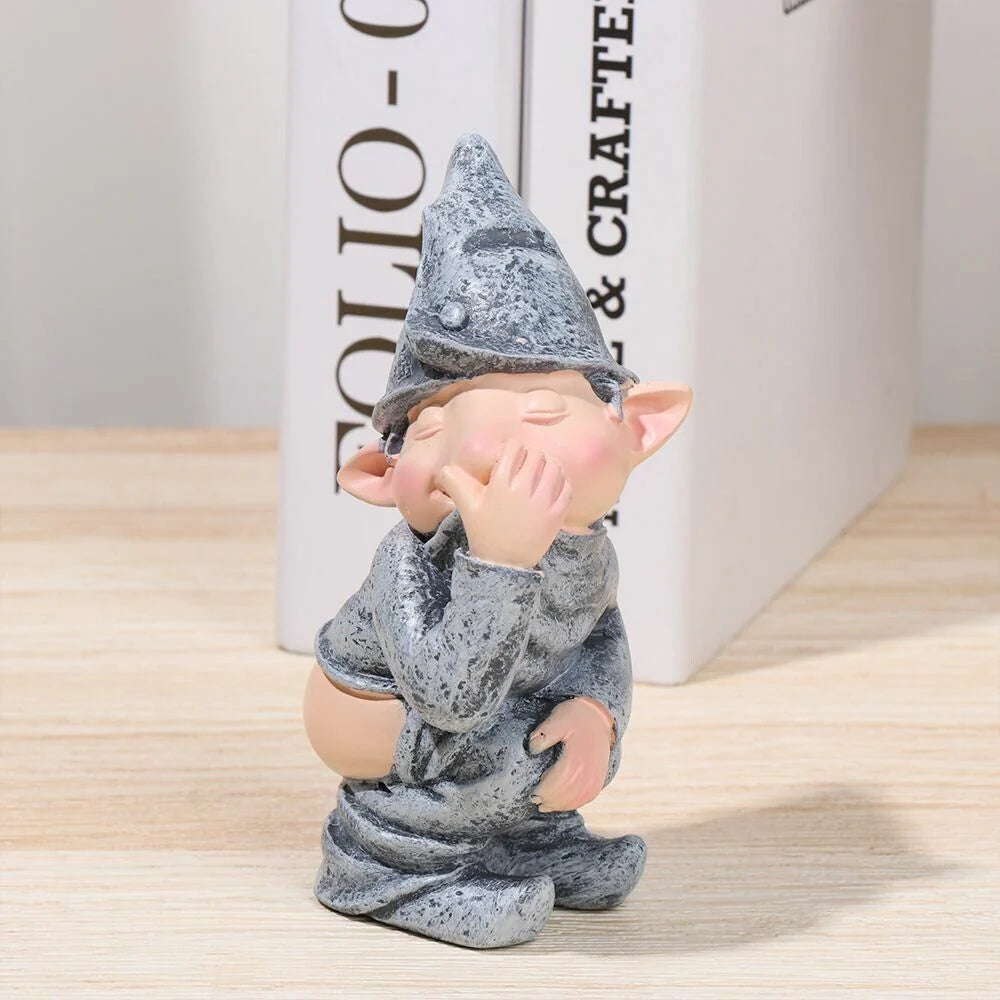 Pooping Naughty Gnome Miniature Statue