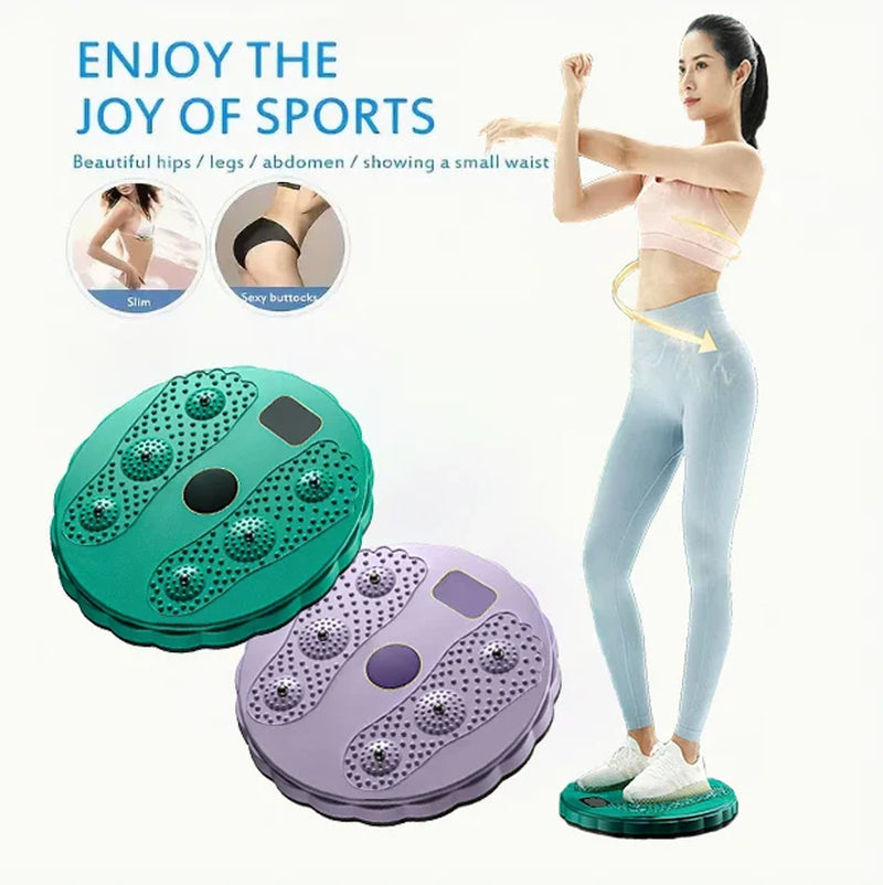 Green Waist Twister Disc, Waist Twist Board for Exercise Twisting Waist Disc with Counter Waist Twister for Women Belly Fat Body Shaping Fitness Twister Machine with Massage Foot Sole