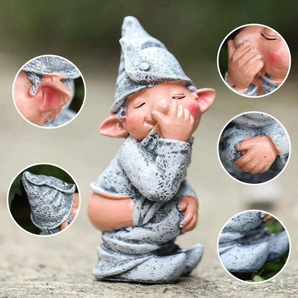 Pooping Naughty Gnome Miniature Statue