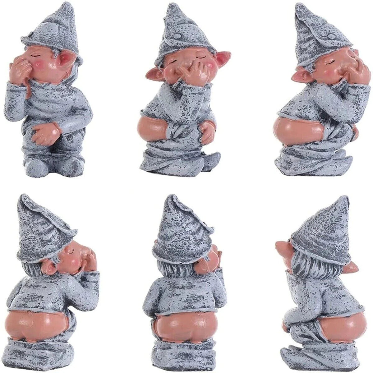 Pooping Naughty Gnome Miniature Statue