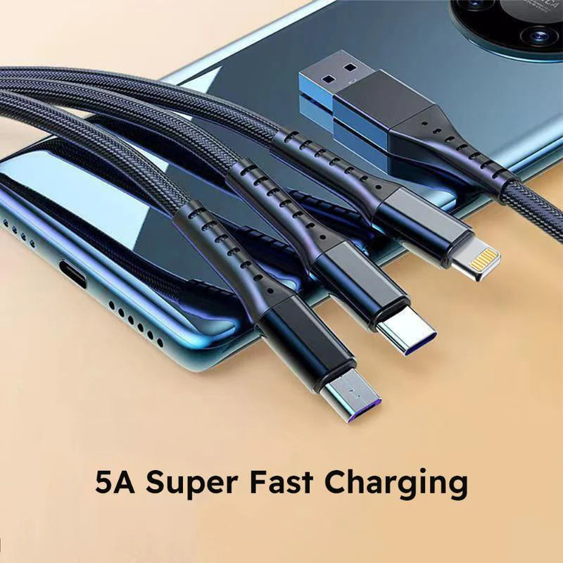Charge Fast & Stay Connected! 🚀✨ Check Out Our 2-Pack 1.2M Super Fast Charging USB Cable - Mfi Certified 3 in 1 with Type-C, Micro USB, and IP Port! Perfect for All Your Devices! 📱🔌 #Fastcharging #Techessentials