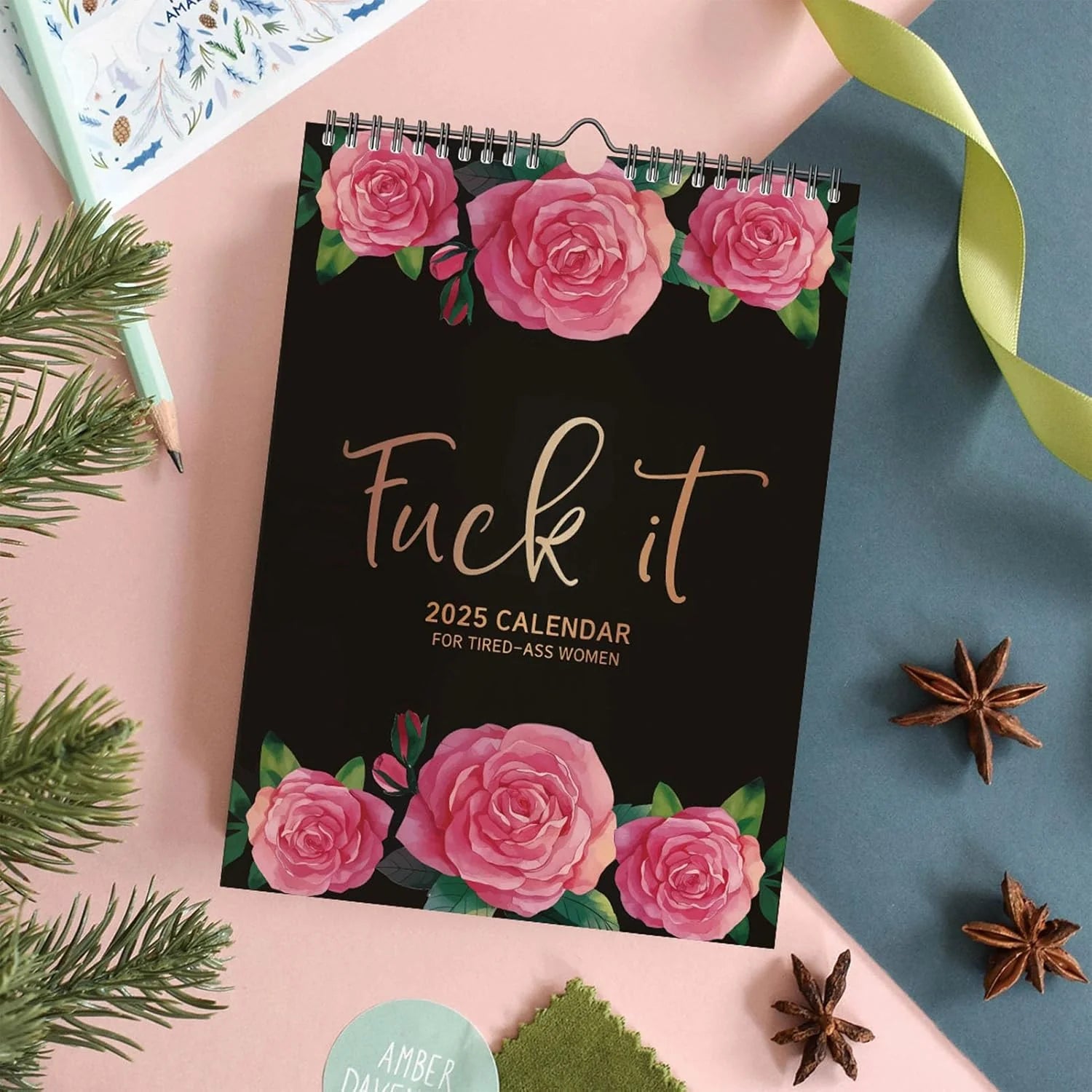 2025 Calendar for Tired-Ass Women Swear Word 12 Month Weekly Daily Wall Planner